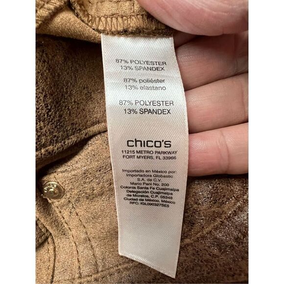 Chicos Faux SuedePull on Pants Sz ( 10) camel - Picture 4 of 10